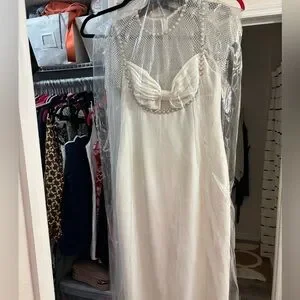 Self-Portrait | Dresses | Selfportrait White Crepe Diamante Midi